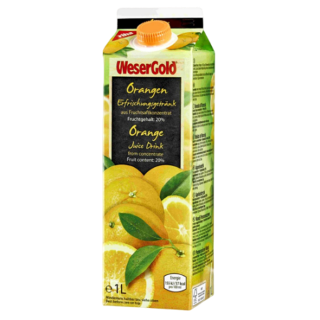 WeserGold Sinaasappel Frisdrank 20% (THT: 04/25/2024) Product Image